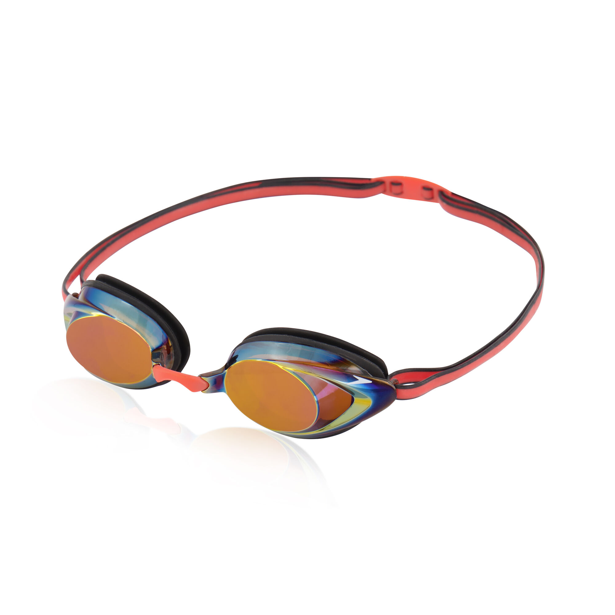 Speedo Womens Vanquisher Mirrored Goggle In Black/Orange